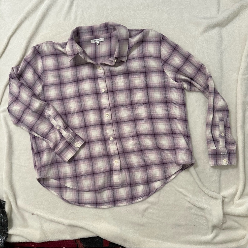 Madewell Purple Casual Button Down Shirt
